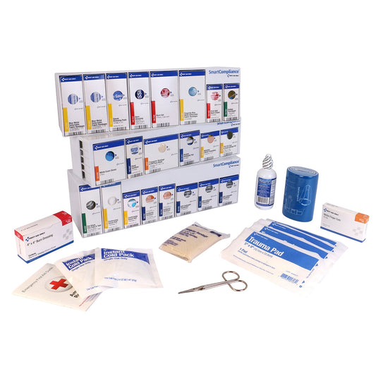 First Aid Only SmartCompliance RetroFit Food Service without Medications 100 Person ANSI 2021 Compliant