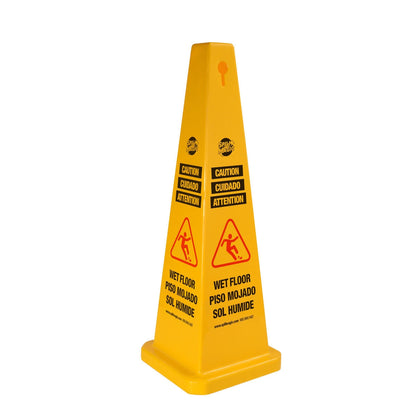 First Aid Only Spill Magic 35’’ 4-Sided Pylon Cone Yellow