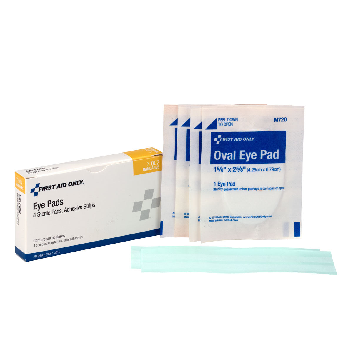 First Aid Only Sterile Eye Pads Box of 4 and Adhesive Strips