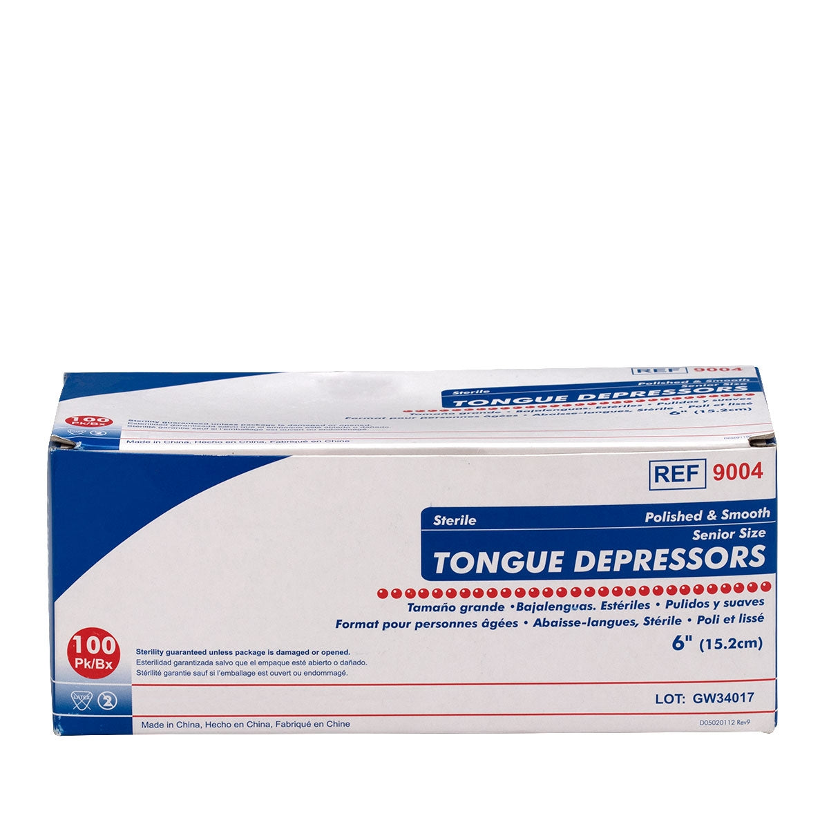 First Aid Only Sterile Tongue Depressors 6’’ 100 Per Box