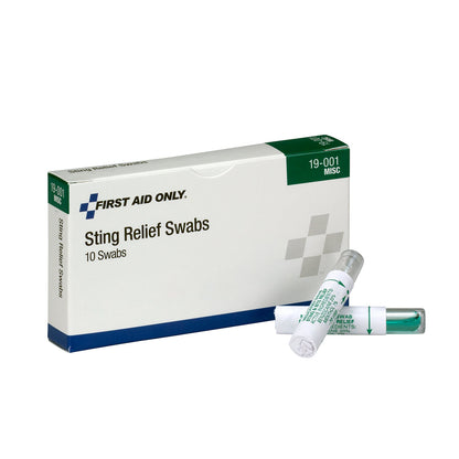 First Aid Only Sting Relief Swabs 10 Per Box