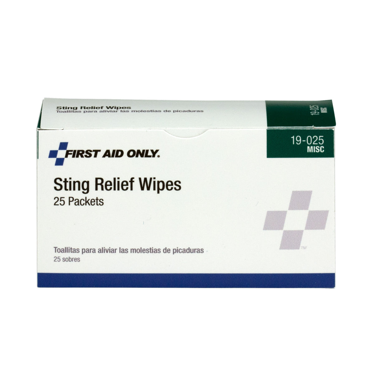 First Aid Only Sting Relief Wipes 25 Per Box