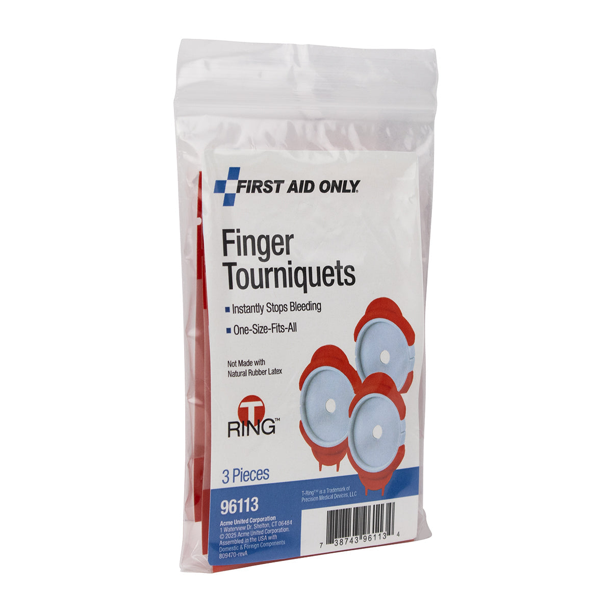 First Aid Only T Ring Finger Tourniquets 3 Pack
