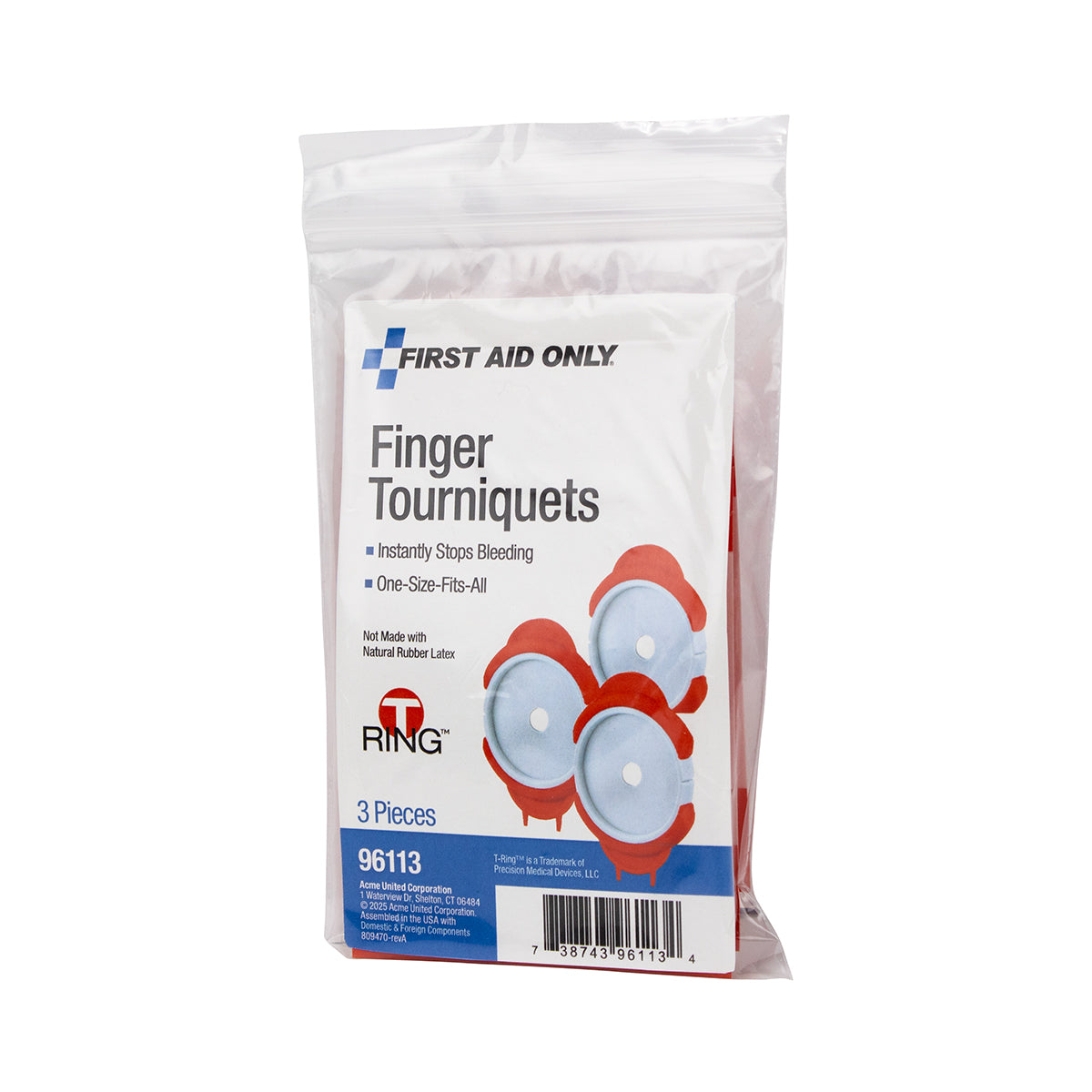 First Aid Only T Ring Finger Tourniquets 3 Pack