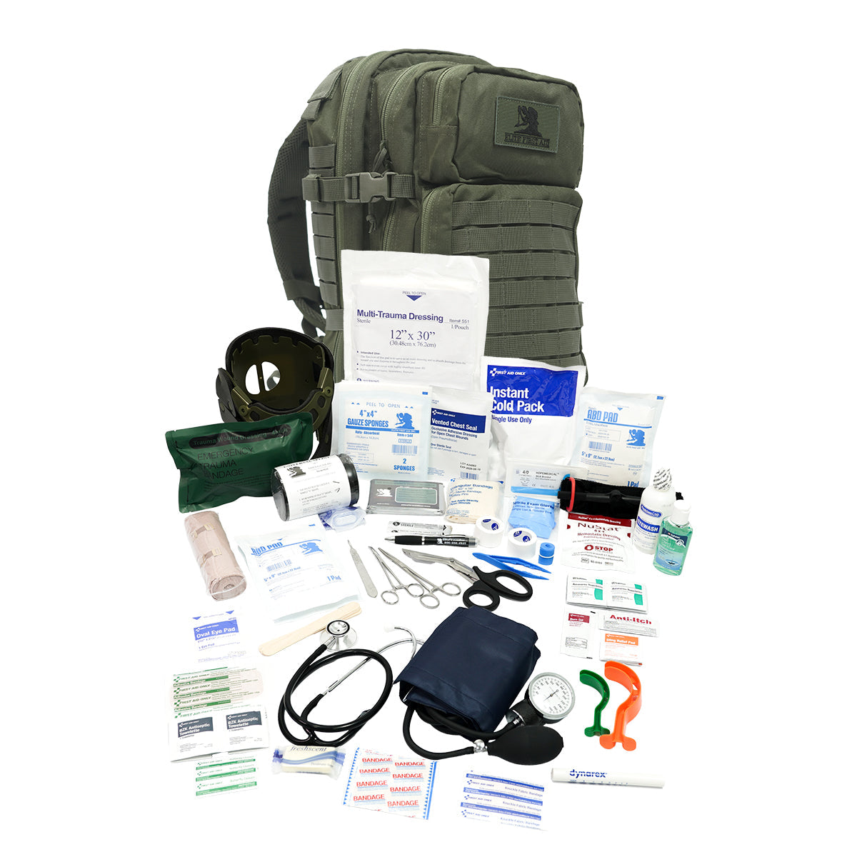 First Aid Only Tactical Trauma Advanced Backpack with Bleeding Control - Olive Drab
