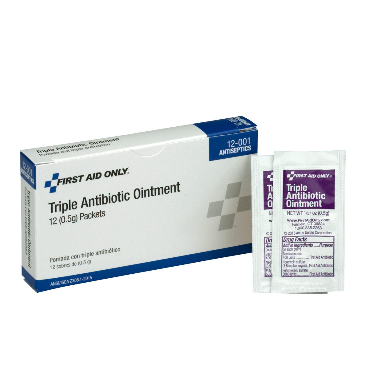 First Aid Only Triple Antibiotic Ointment 12 Per Box