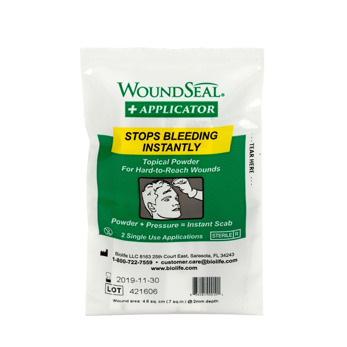 Wound Seal Blood Clot Powder Applicator Packs 2 Each – firstaidonly