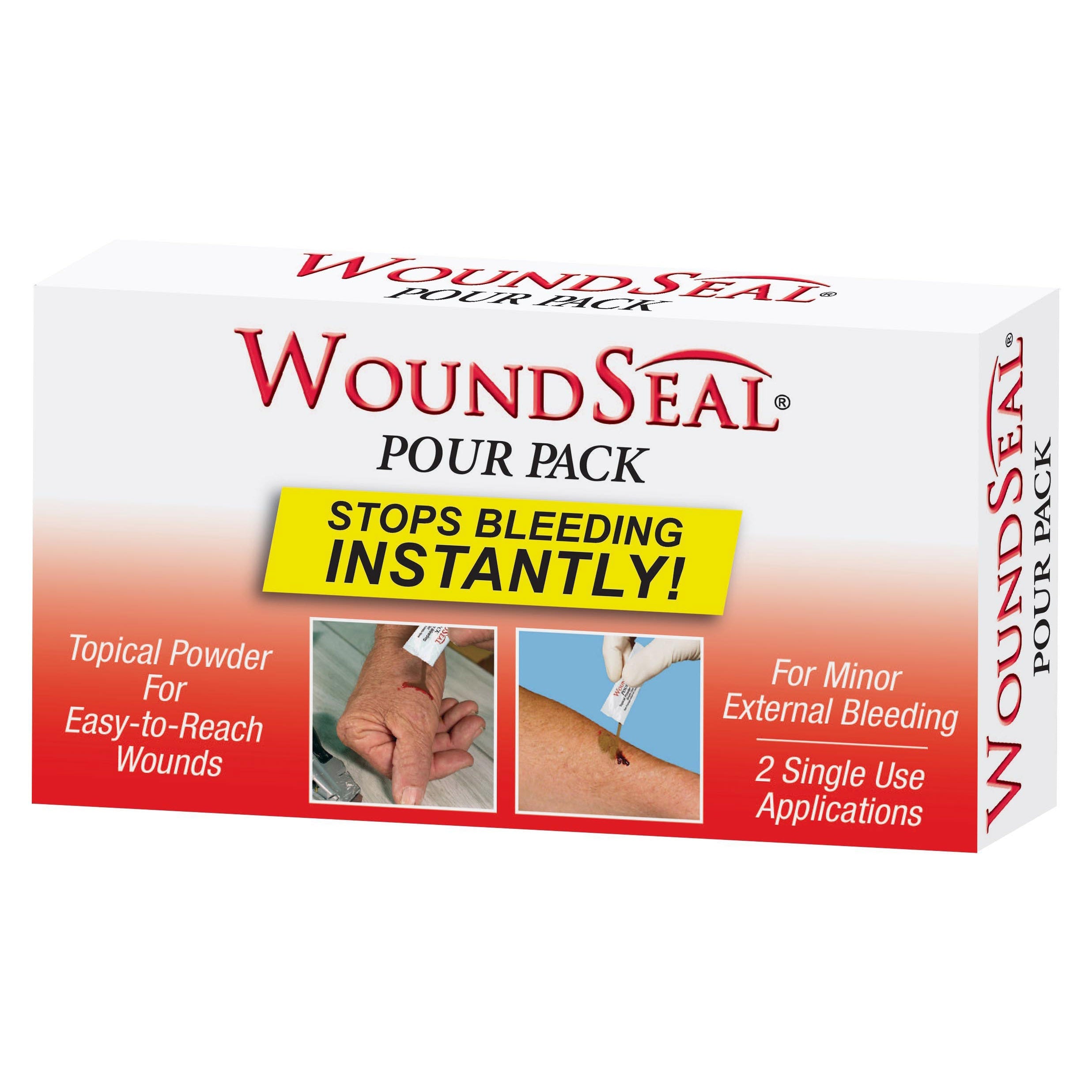 Wound Seal Blood Clot Powder Pour Packs Box of 2 – firstaidonly
